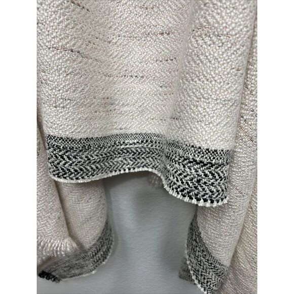 Express Bohemian sleeveless Poncho cotton blend one size Ivory Fringe - Picture 6 of 7